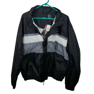 NWT MacGregor Windbreaker Black Gray Lightweight Zipup Jacket Size XL